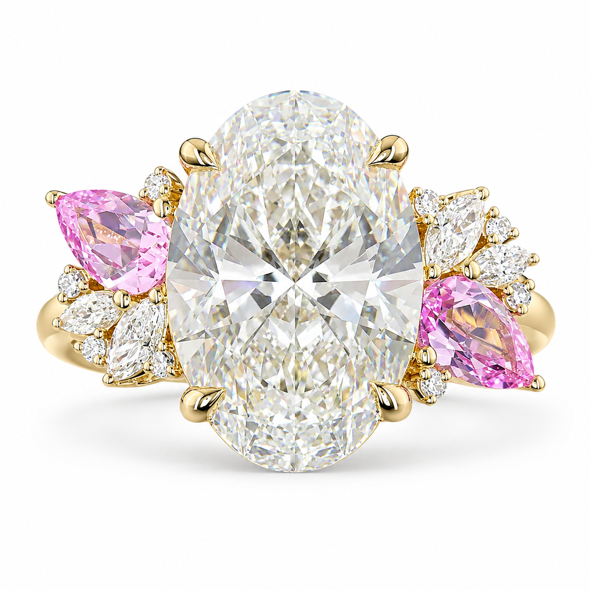 3.5 CT Oval Multi-Shape 925 Sterling Silver Ring