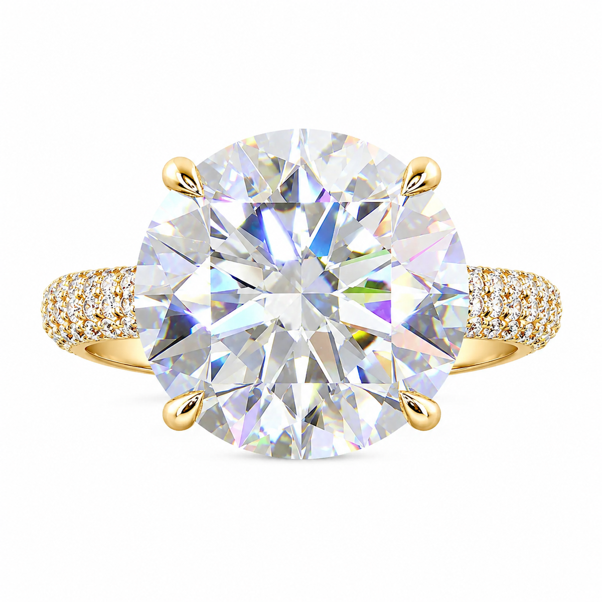 8.14 CT Round Brilliant 925 Sterling Silver Ring