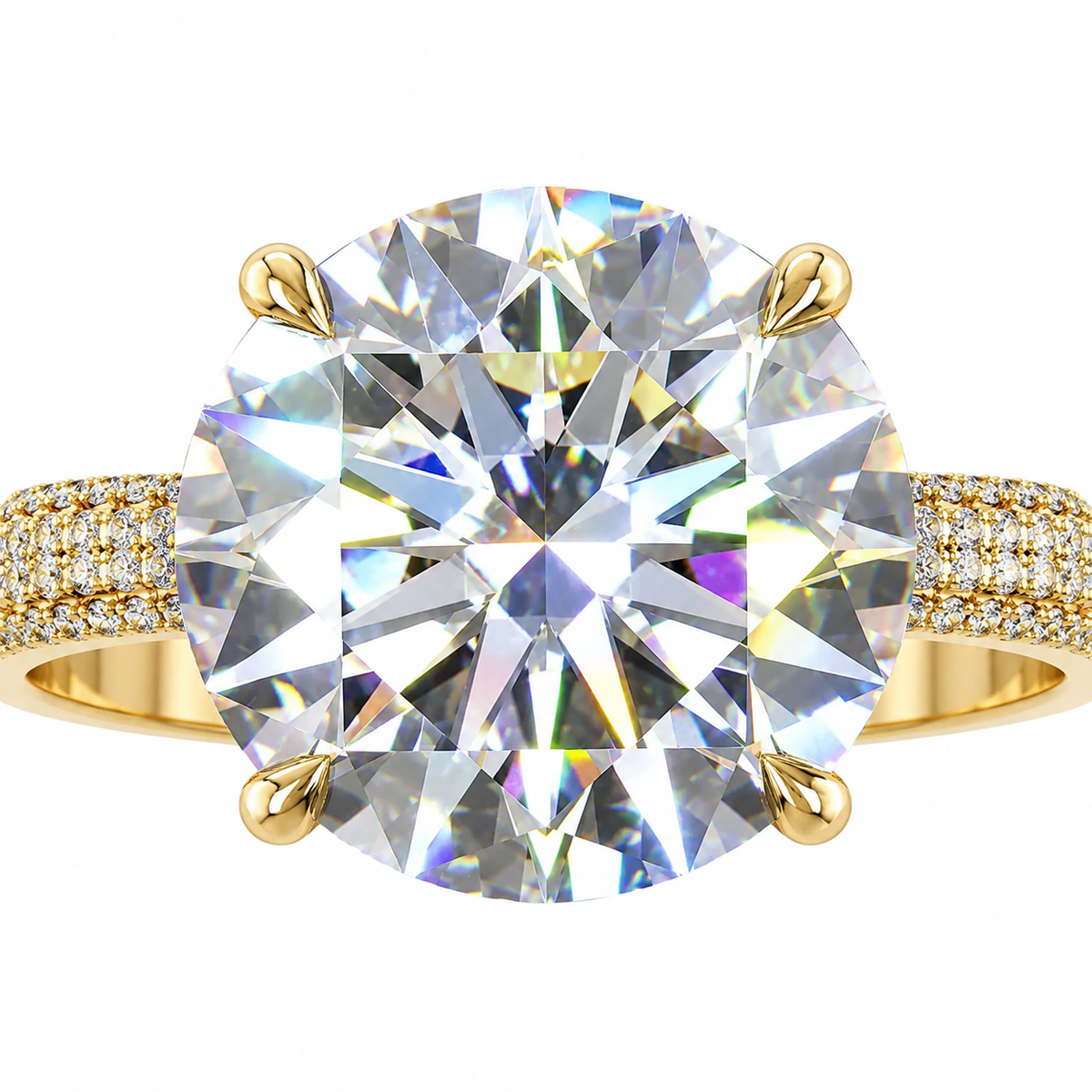 8.14 CT Round Brilliant 925 Sterling Silver Ring