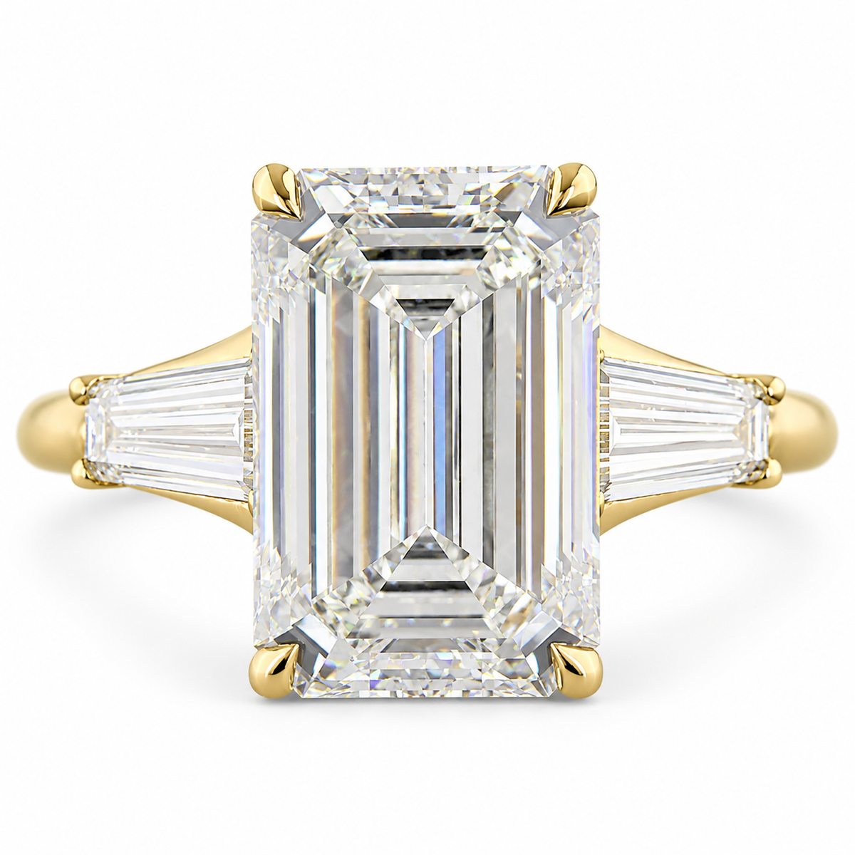 4.75 CT Emerald Cut Multi-Shape 925 Sterling Silver Ring