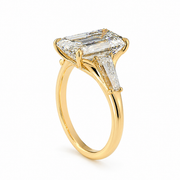 4.75 CT Emerald Cut Multi-Shape 925 Sterling Silver Ring