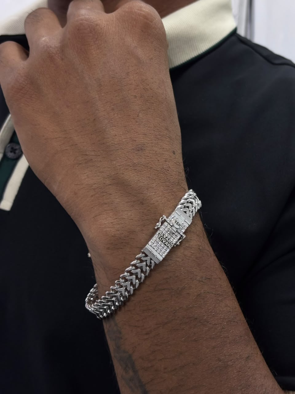 Custom Name Box Clasp Bracelet 925 Sterling Silver 2CT Lab Grown Diamond VVS VS