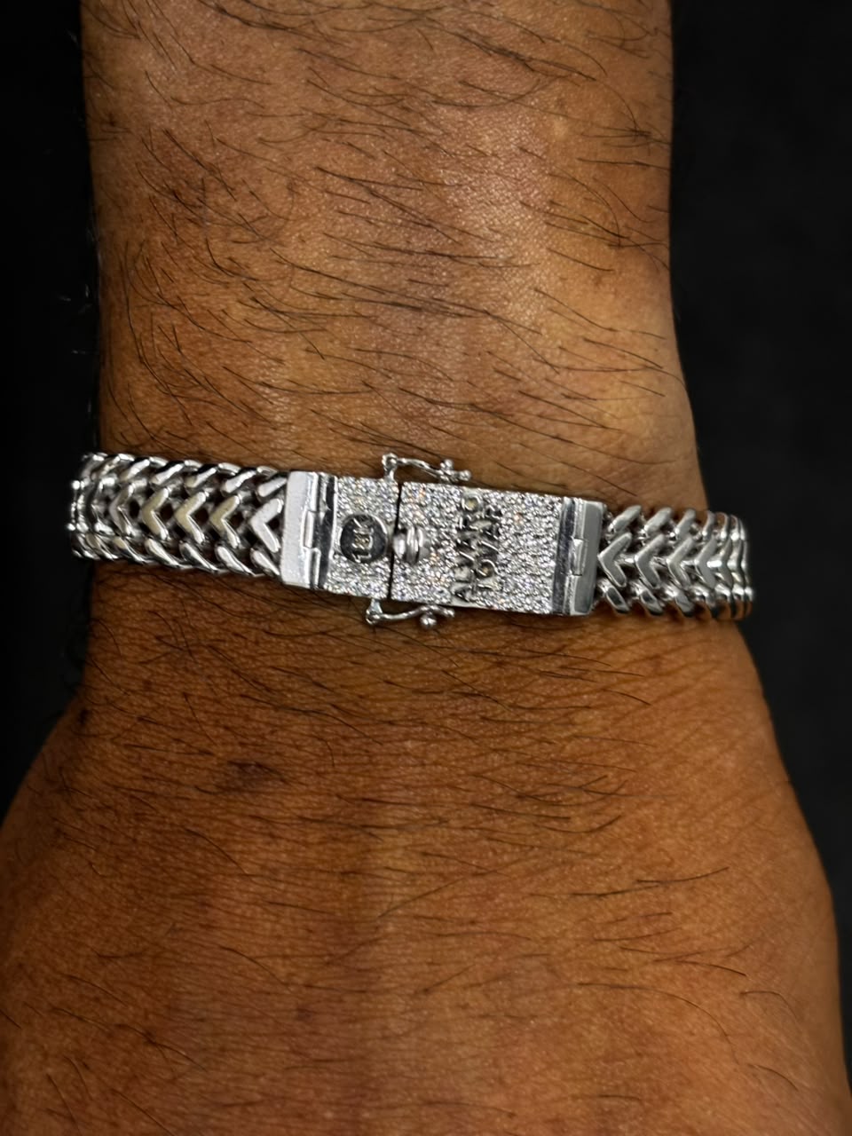 Custom Name Box Clasp Bracelet 925 Sterling Silver 2CT Lab Grown Diamond VVS VS