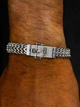Custom Name Box Clasp Bracelet 925 Sterling Silver 2CT Lab Grown Diamond VVS VS